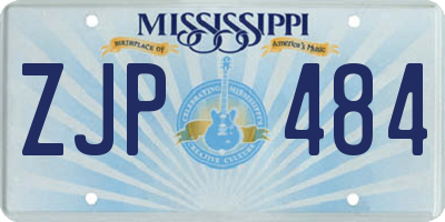 MS license plate ZJP484