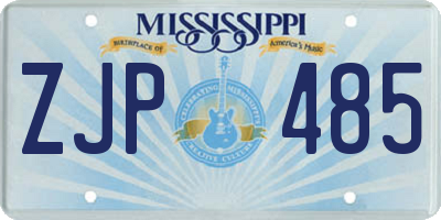 MS license plate ZJP485
