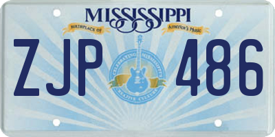 MS license plate ZJP486