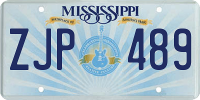 MS license plate ZJP489