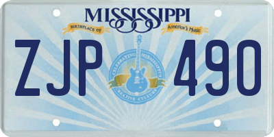 MS license plate ZJP490