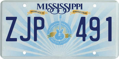 MS license plate ZJP491