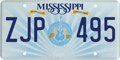 MS license plate ZJP495