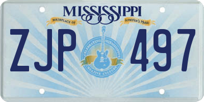MS license plate ZJP497