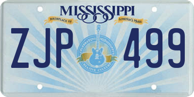 MS license plate ZJP499