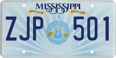 MS license plate ZJP501