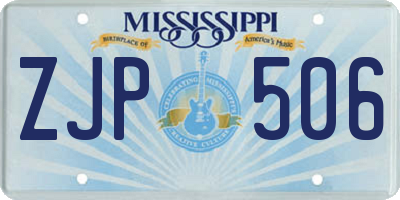 MS license plate ZJP506