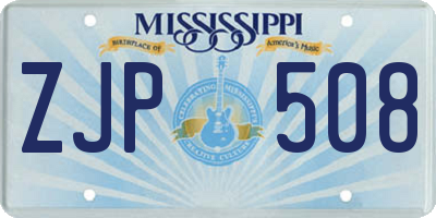 MS license plate ZJP508
