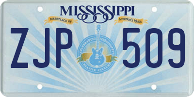 MS license plate ZJP509