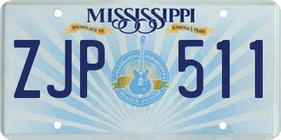 MS license plate ZJP511