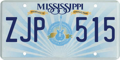 MS license plate ZJP515