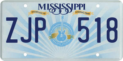 MS license plate ZJP518