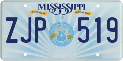 MS license plate ZJP519