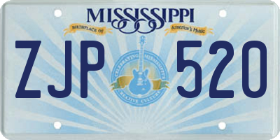 MS license plate ZJP520