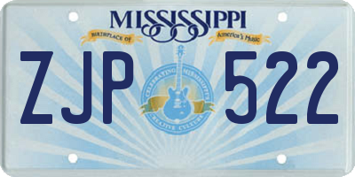 MS license plate ZJP522