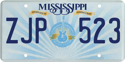 MS license plate ZJP523