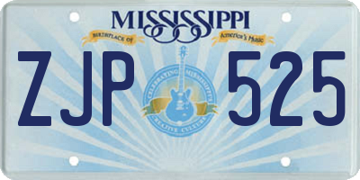 MS license plate ZJP525