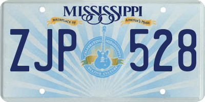 MS license plate ZJP528