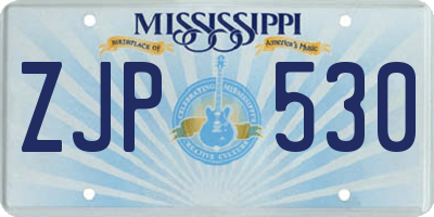 MS license plate ZJP530