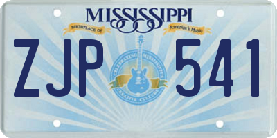 MS license plate ZJP541