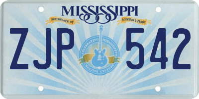 MS license plate ZJP542