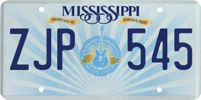 MS license plate ZJP545