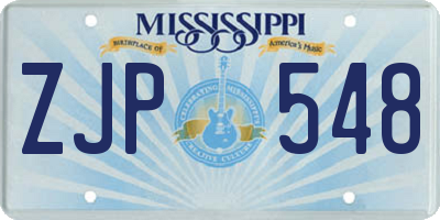 MS license plate ZJP548