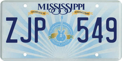 MS license plate ZJP549