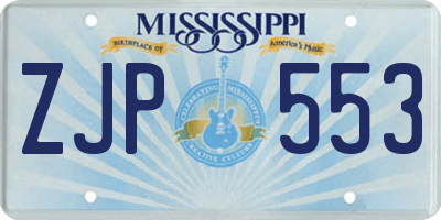 MS license plate ZJP553