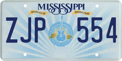 MS license plate ZJP554