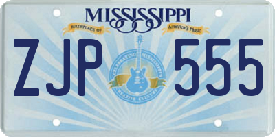 MS license plate ZJP555