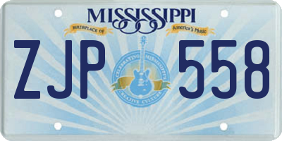 MS license plate ZJP558