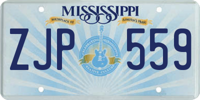 MS license plate ZJP559