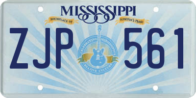 MS license plate ZJP561