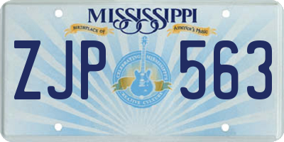 MS license plate ZJP563