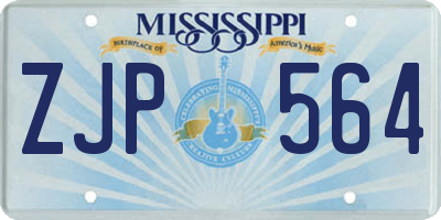 MS license plate ZJP564
