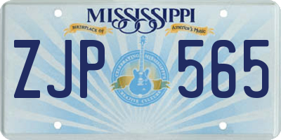 MS license plate ZJP565