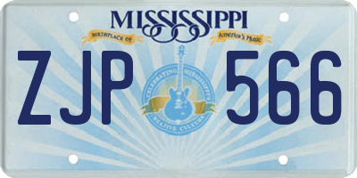 MS license plate ZJP566