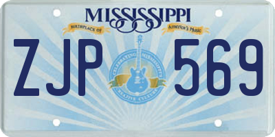 MS license plate ZJP569