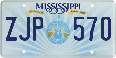 MS license plate ZJP570