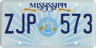 MS license plate ZJP573