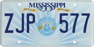 MS license plate ZJP577