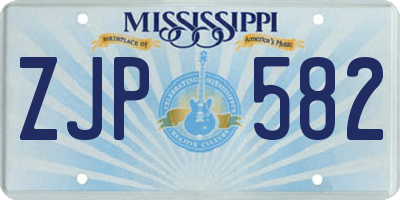 MS license plate ZJP582