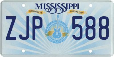 MS license plate ZJP588