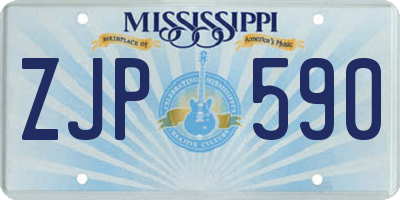 MS license plate ZJP590