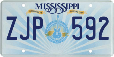 MS license plate ZJP592