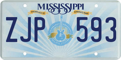 MS license plate ZJP593