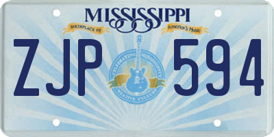MS license plate ZJP594
