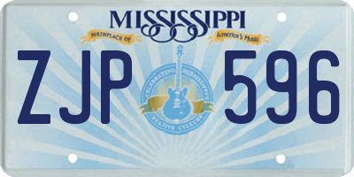 MS license plate ZJP596