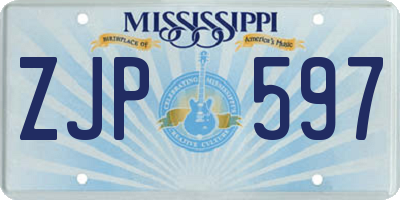 MS license plate ZJP597